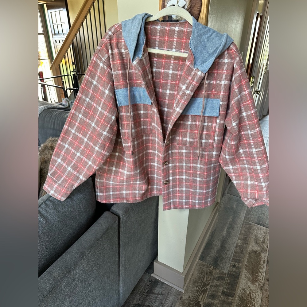 Blue Blush Plaid Jacket